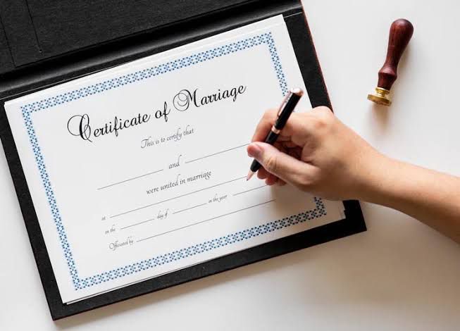 Marriage Certificate Attention